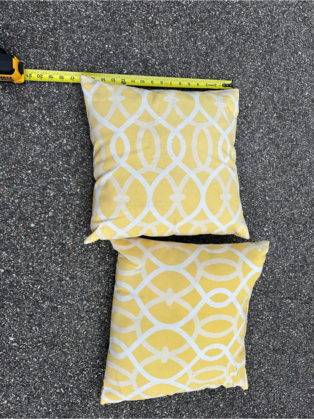 Yellow Geometric Outdoor Throw Pillow - Decorative Home Accent